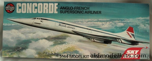 Airfix 1/144 Concorde Supersonic Airliner Sky King Series - British Airways or Air France, 06175-1 plastic model kit